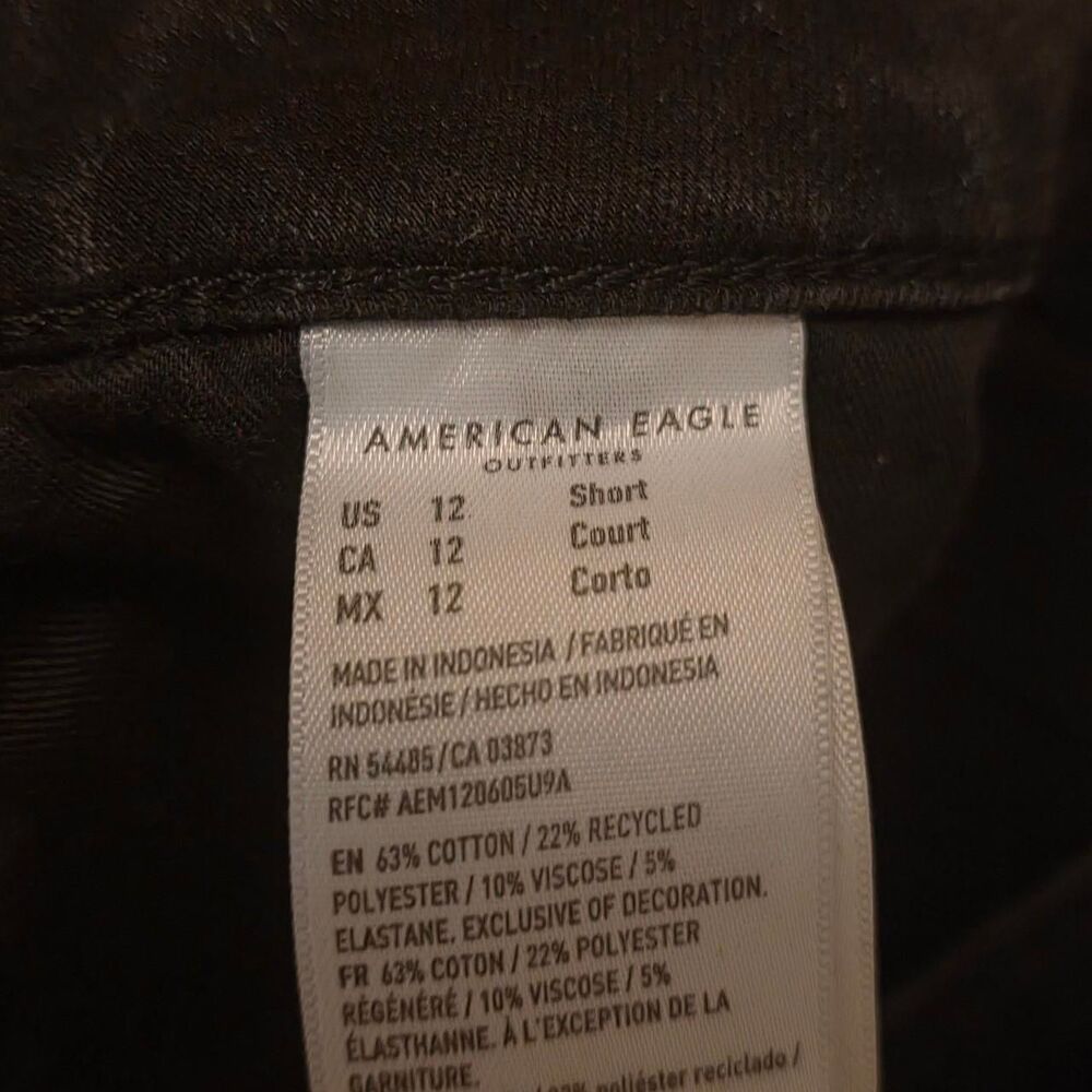 American Eagle Womens 12 Black High Rise Skinny Stretch Jeans - Picture 3 of 3